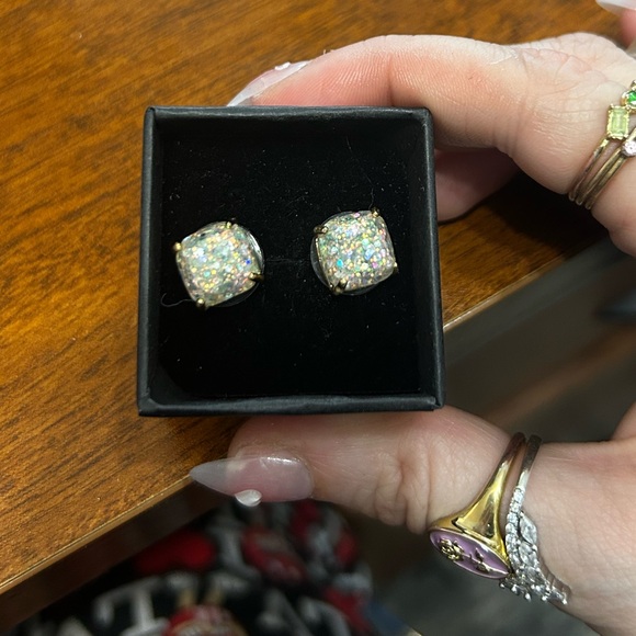 Never Worn - Gold and Silver Square Stud Earrings - Picture 1 of 4